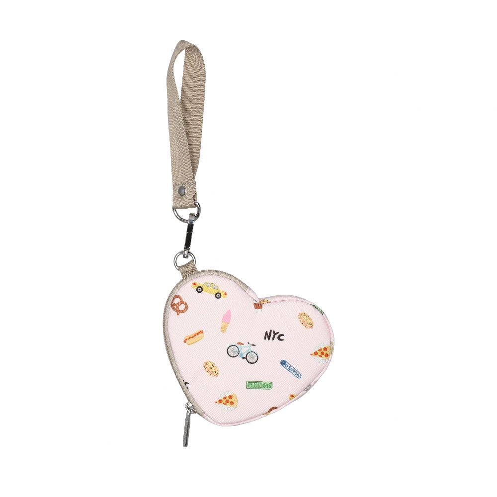 Lesportsac Heart Wristlet 愛心造型零錢包 零錢袋 鑰匙包 心型吊飾 送禮 禮物 推薦 女包(紐約城市插畫), , large