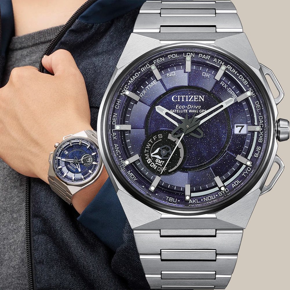 CITIZEN 星辰 限量週年紀念款 超級鈦GPS衛星對時手錶-星際藍 禮物 CC3097-52L, , large
