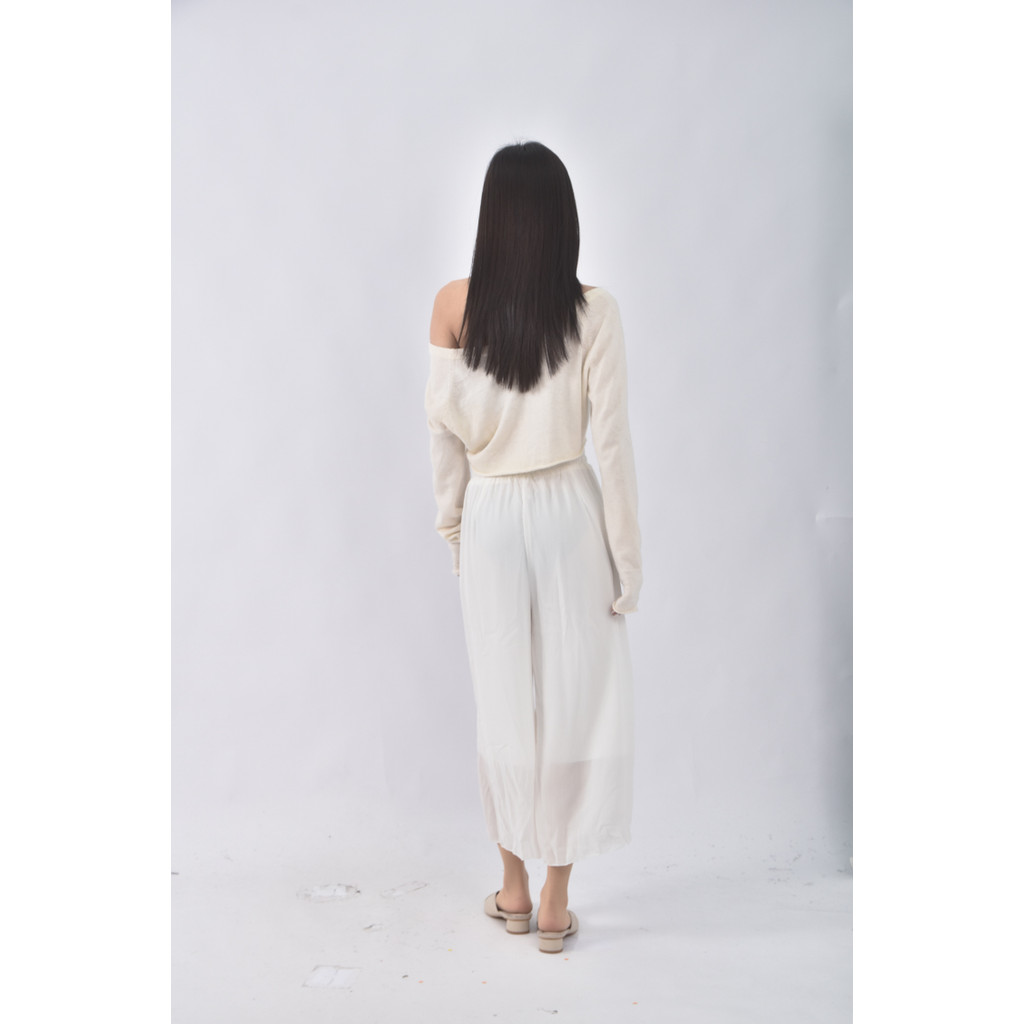 (XL) uoyou高腰簡約白色長褲二手衣, , large