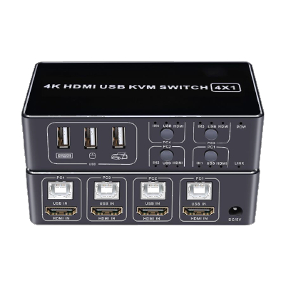 昌運監視器 HD-KVM401 四進一出4K HDMI KVM USB 切換器, , large