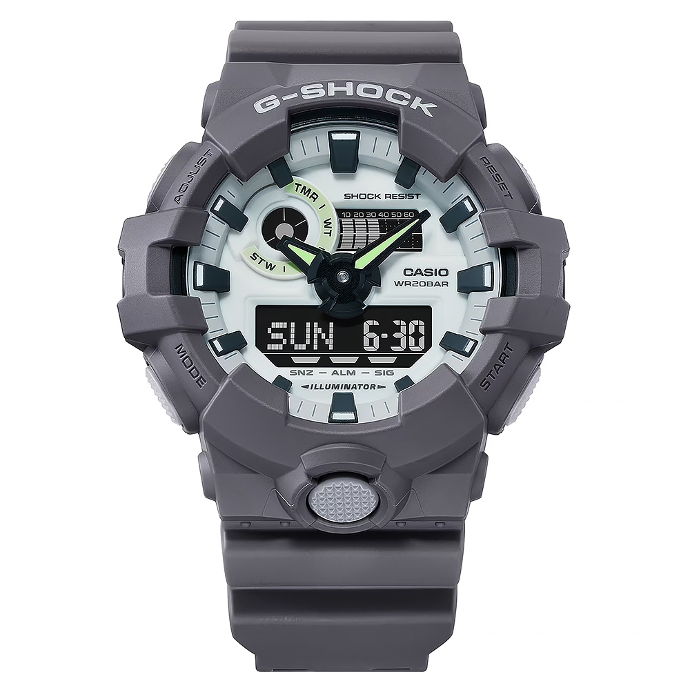 CASIO 卡西歐 G-SHOCK 綠光系列運動手錶 GA-700HD-8A, , large