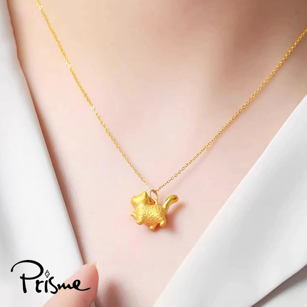 【Prisme Gold】黃金項鍊 貓咪 鍊墜項鍊 (金重：約0.08錢±0.03), , large