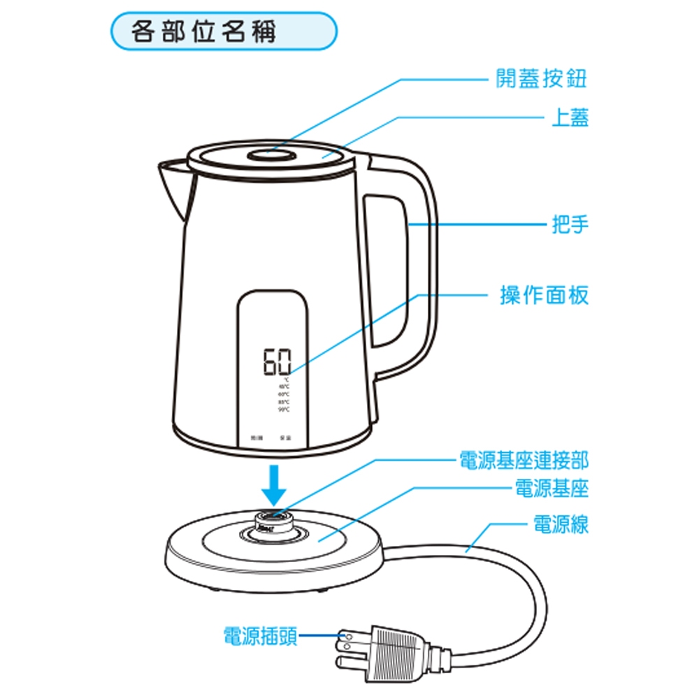 SANLUX 1.7L Electric Kettle SU-17LT, , large