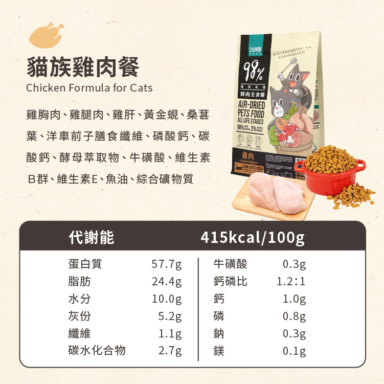 Air-Dried Pets Food For Cats Chicken, , large