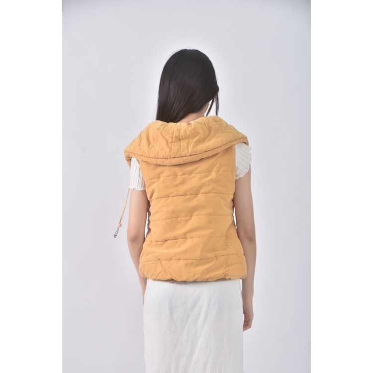 (S) 背心連帽黃色外套二手衣, , large