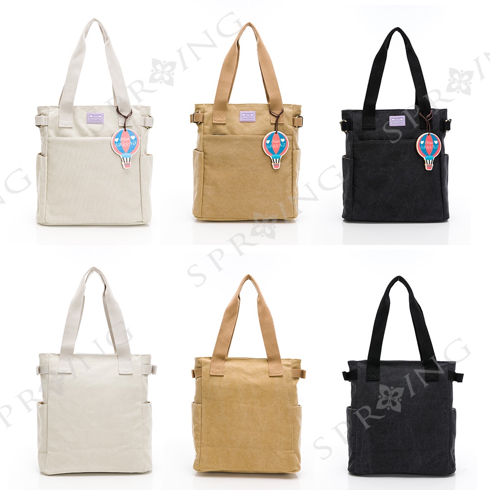 SPRING-日式簡約帆布袋 復古帆布肩背包 帆布側背包 A4可放手提肩背豎款帆布包-多色, , large