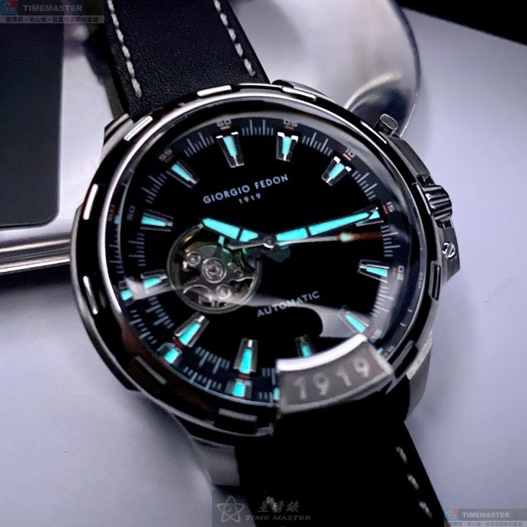 [星晴錶業]GiorgioFedon1919手錶,46mm,GF00056內容錶面銀錶殼深黑色真皮皮革錶帶款, , large