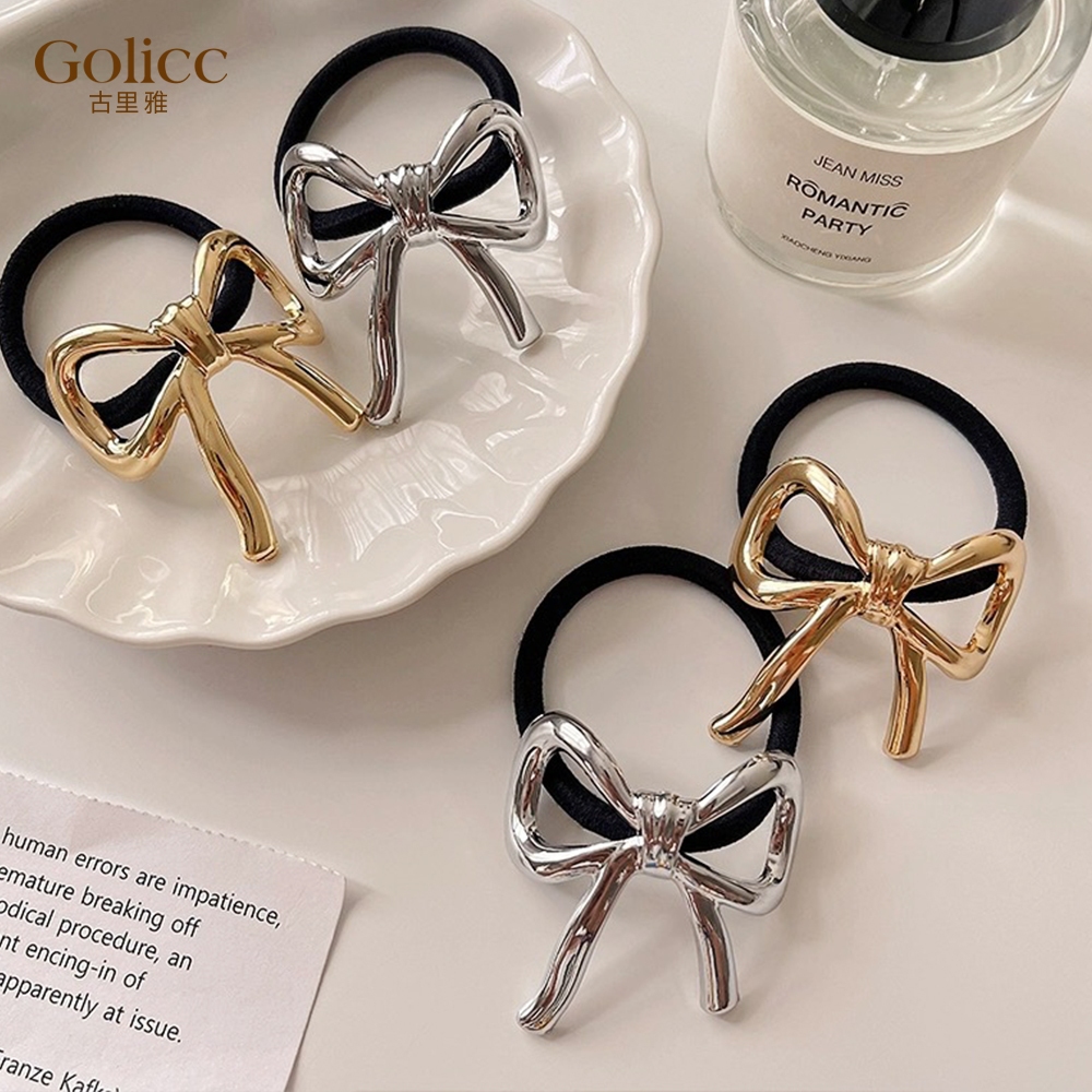 【Gulicc 】古莉可 髮圈 簡約蝴蝶結 氣質甜心髮圈, , large