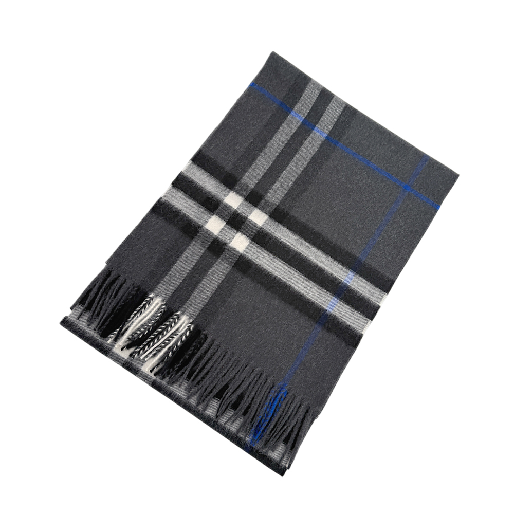 BURBERRY 基本款經典格紋喀什米爾圍巾/暗炭灰色, , large
