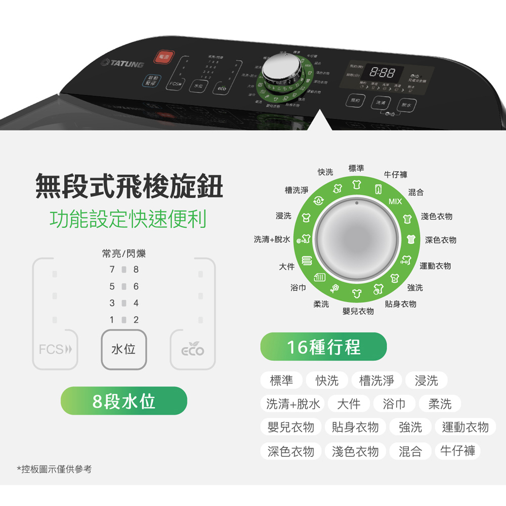 TATUNG 大同 17KG FCS快洗淨變頻單槽洗衣機 TAW-B170DBS, , large