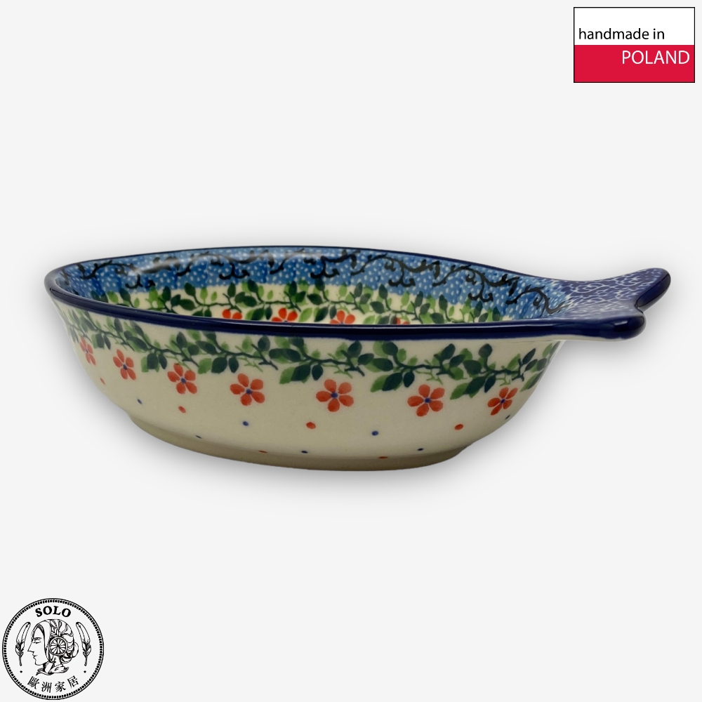 【SOLO Vintage】CA Polish Pottery 16cm Fish Bowl Sauce Plate Jewelry Plate Chopstick Rack Red Princess Series, , large