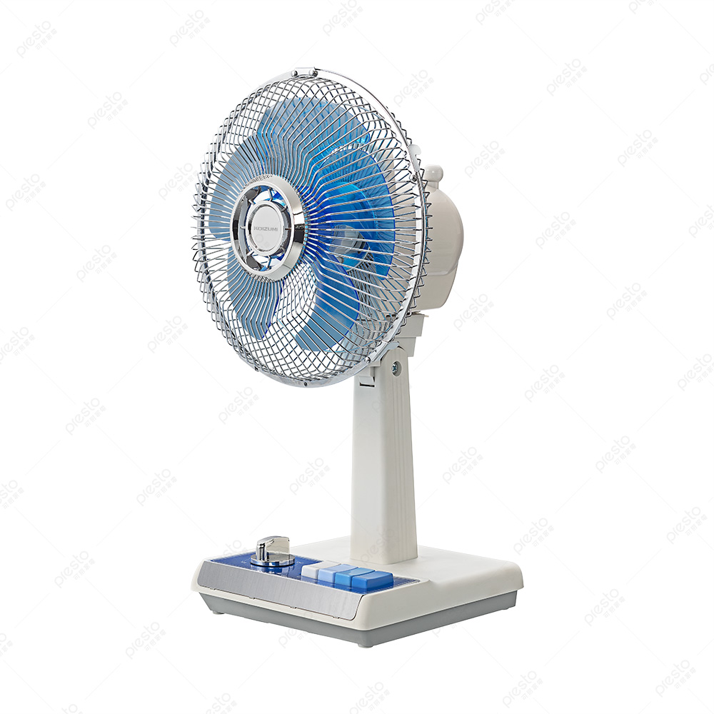 【可易家電】日本KOIZUMI小泉成器 10吋復古電風扇-藍白 (贈風扇防塵罩), , large