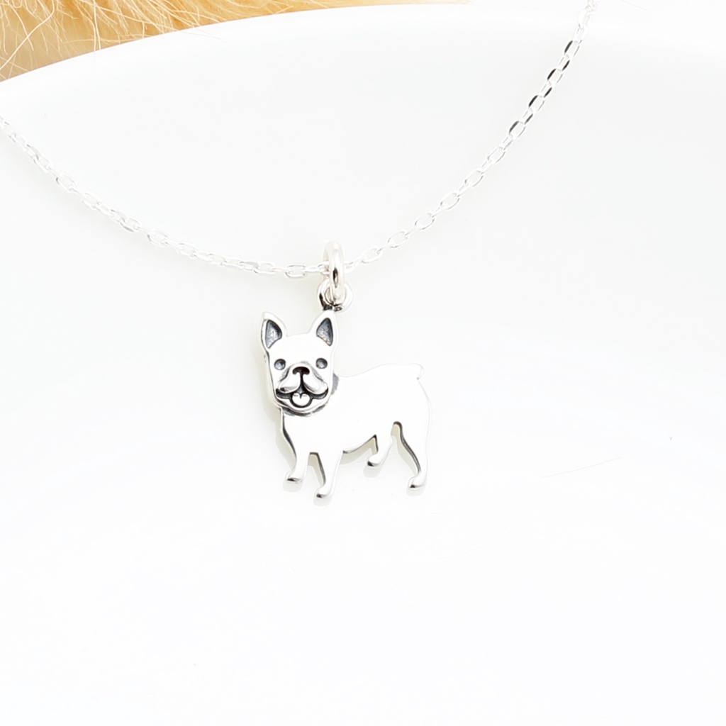 【Angel & Me】French Bulldog Dog s925 sterling silver necklace Birthday gift, , large