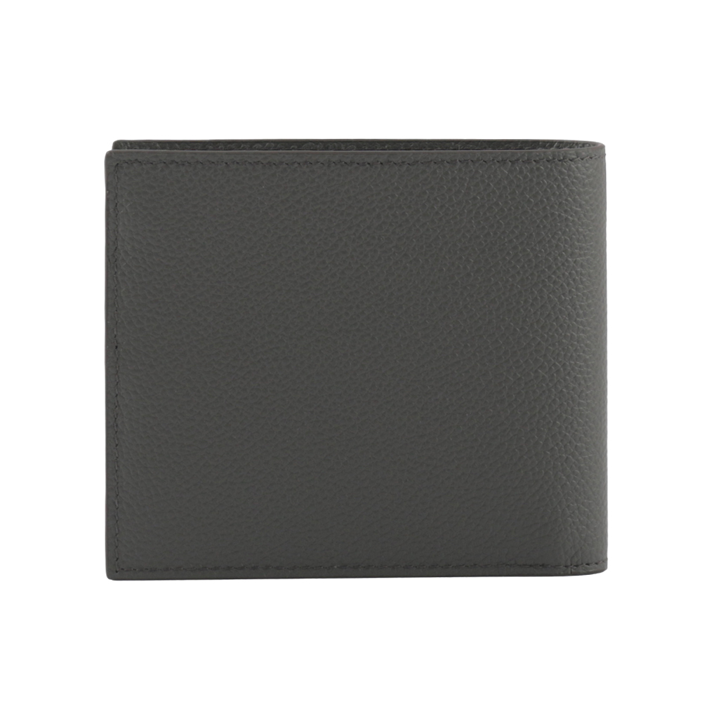 PRADA 三角牌Logo粒紋牛皮對開8卡短夾/灰色, , large