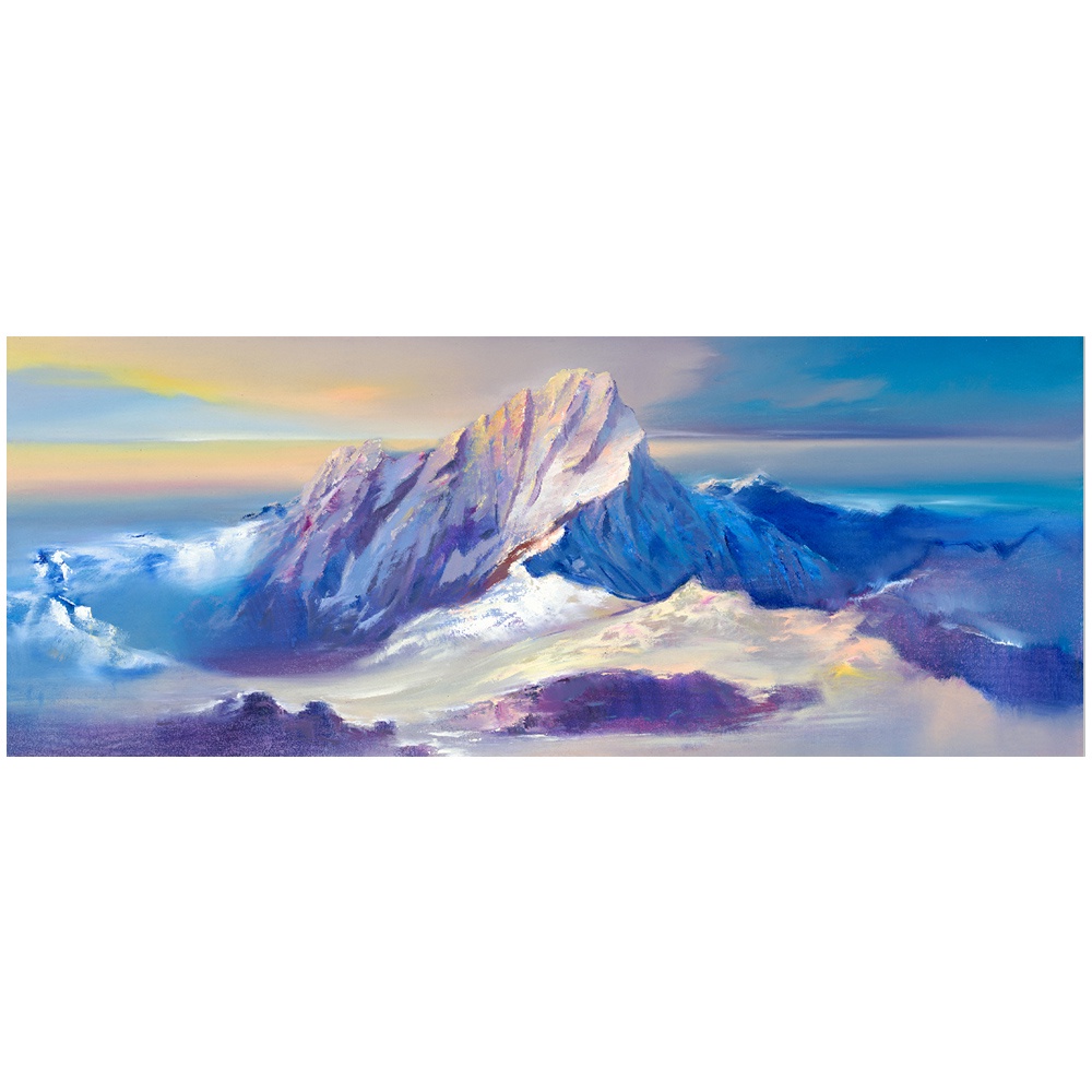 【御畫房】玉山 國家一級畫師手繪油畫60×120cm(VF-60), , large