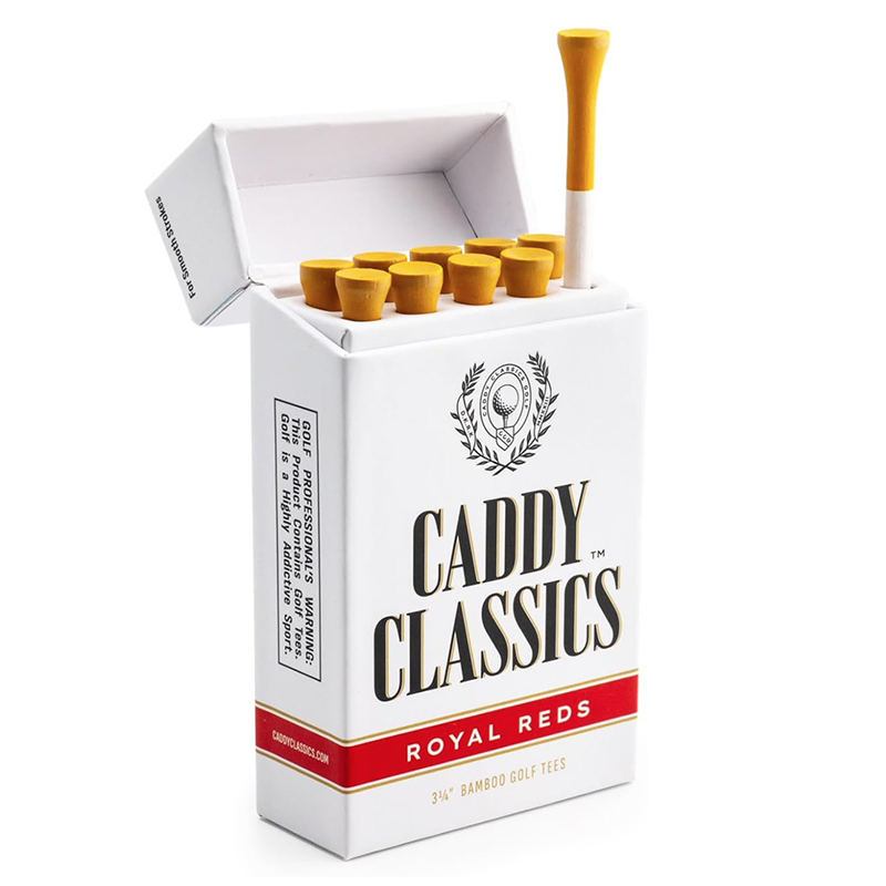Caddy Classics Golf Tee Set – 10 Tees in Holder with 50 Refills