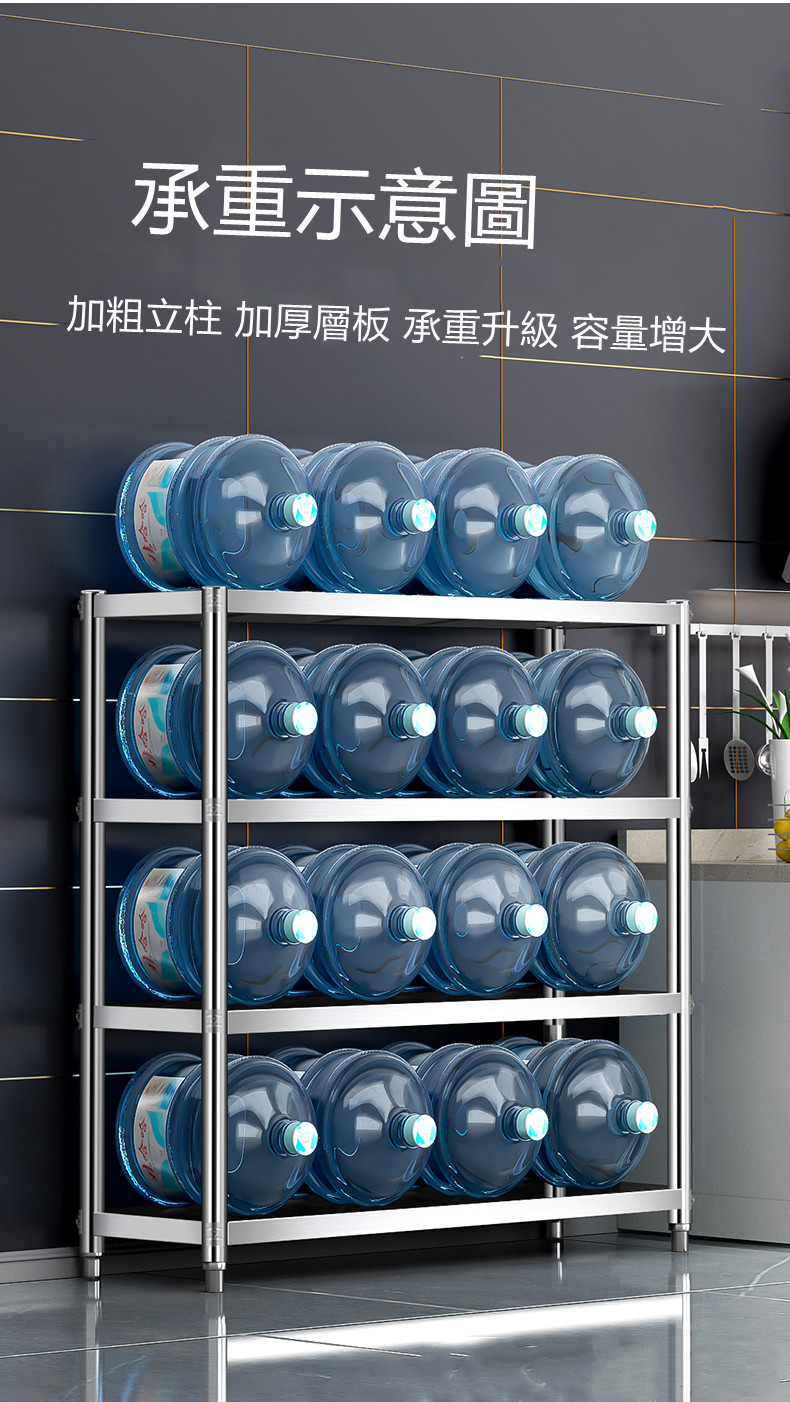 【誠宜居家】70x40x158公分【 特厚款鋼板加粗加厚80%】(五層不鏽鋼置物架)-加強底部橫梁 收納架 不鏽鋼置物架 不銹鋼置物架 廚房不銹鋼置物架 置物架 家電架 廚房架 架子, , large