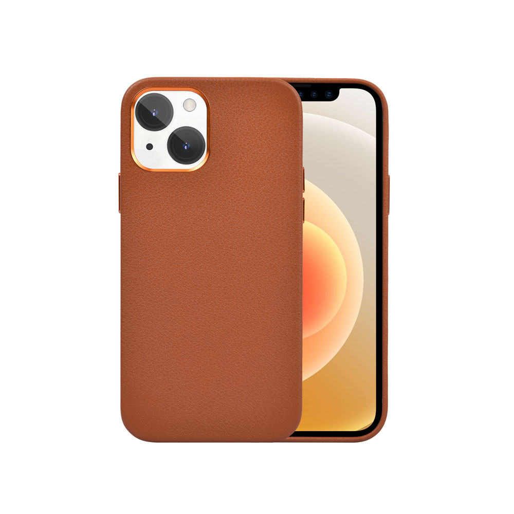 【WiWU】Genuine Leather Phone Case iPhone13 Pro Max-Brown, , large