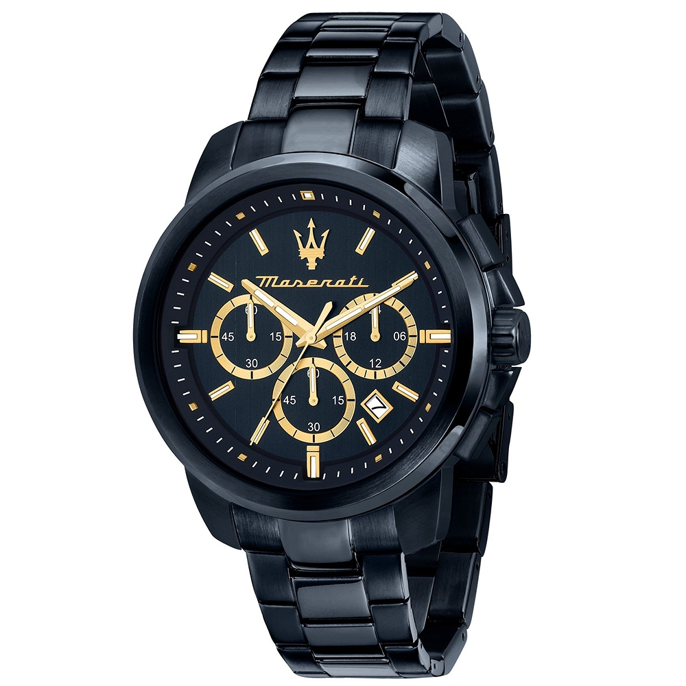 MASERATI 瑪莎拉蒂 Successo 綻藍三眼計時手錶-40mm R8873621040, , large