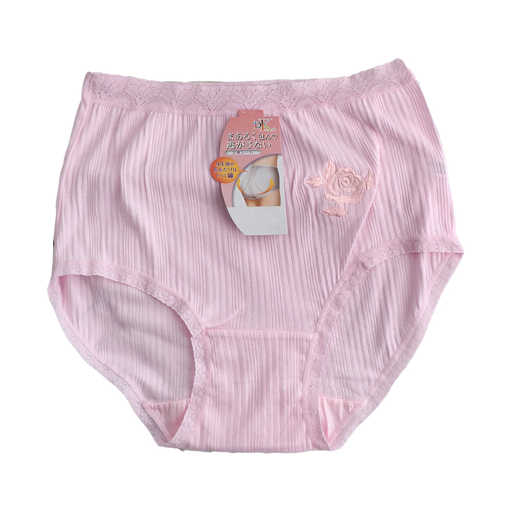 大尺碼純棉繡花直條女內褲-88760-XL-6件, , large