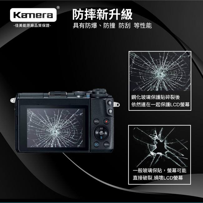 Kamera 9H鋼化玻璃保護貼 for Canon EOS M6, , large