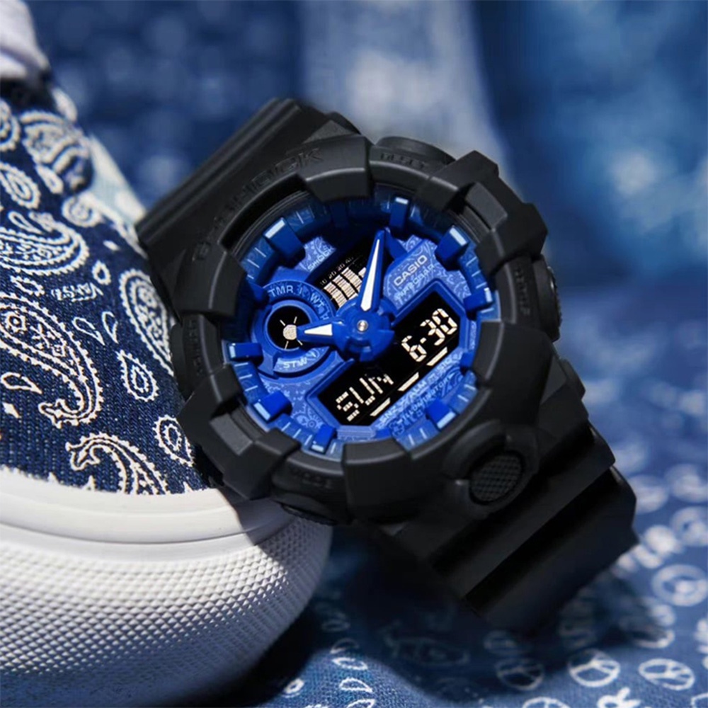 CASIO 卡西歐 G-SHOCK 藍色變形蟲系列手錶 GA-700BP-1A, , large