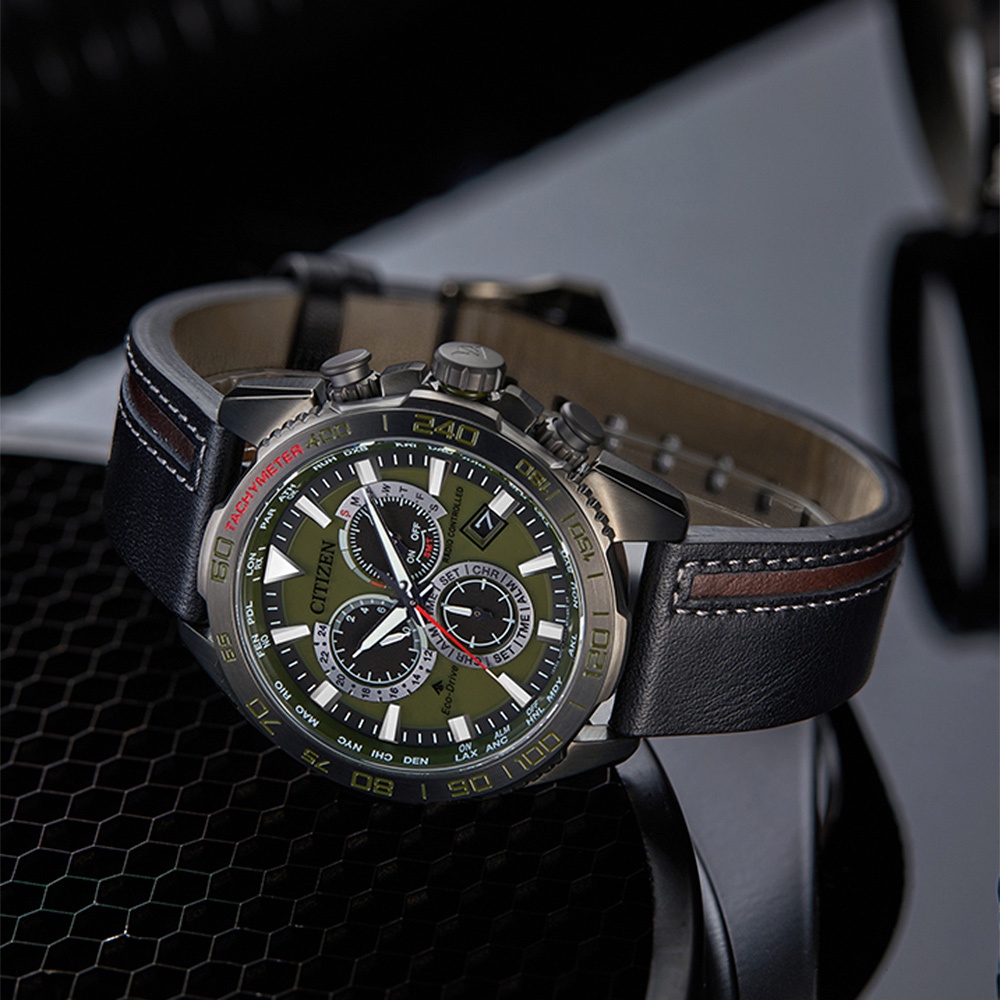 CITIZEN 星辰 PROMASTER 城市冒險 限量 光動能電波萬年曆計時手錶 CB5037-17X, , large