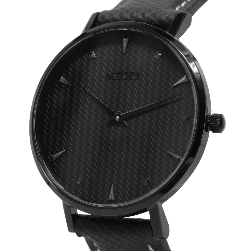 HOPE collection Minimalist dial elegant leather strap ladies watch-Black / HO-12402, , large