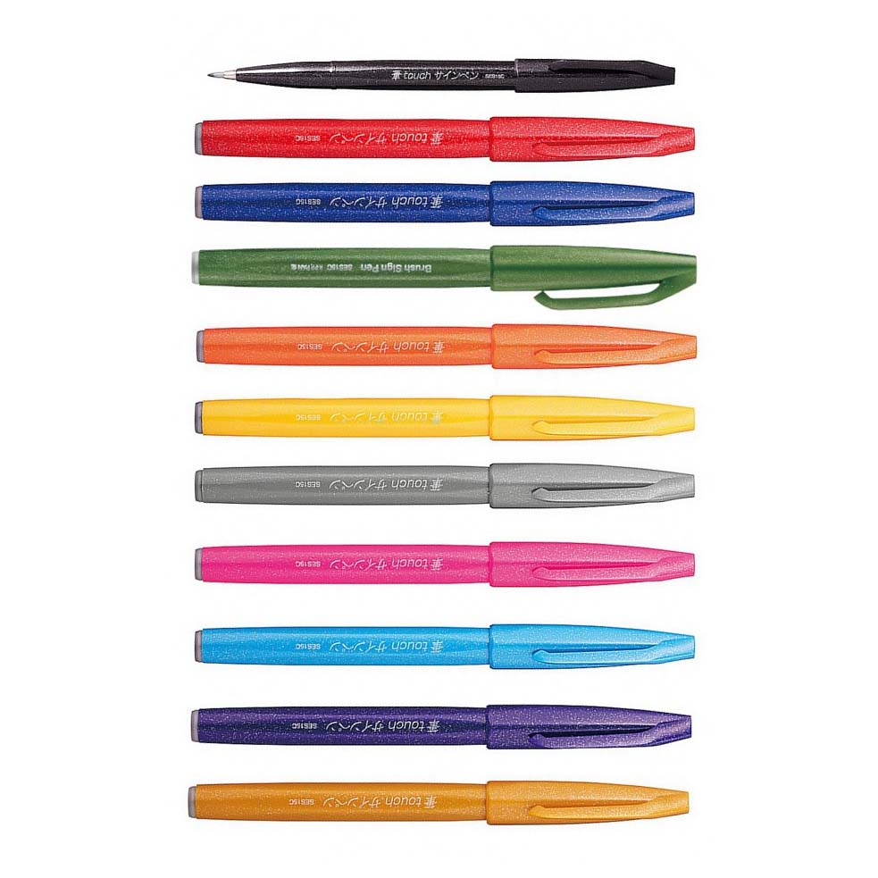 【 Pentel 飛龍 】柔繪筆 10支/盒 SES15C   -  C藍, , large