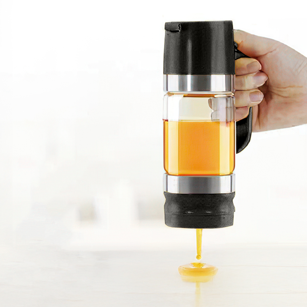 【上手家居】蜂蜜罐 黑色(調味罐/擠壓瓶/蜂蜜瓶/醬料罐/蜂蜜擠壓瓶), , large