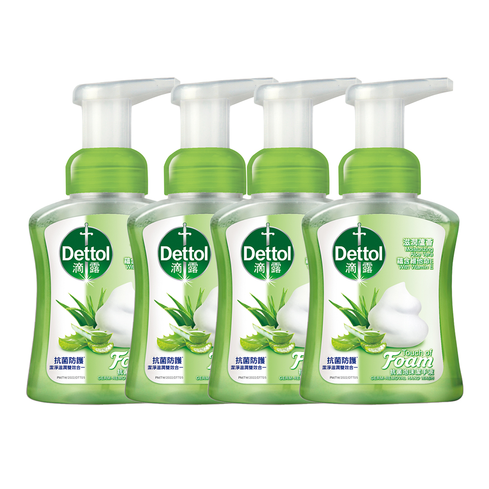 [Dettol 滴露]滋潤蘆薈泡沫潔手液250ml (4入組), , large