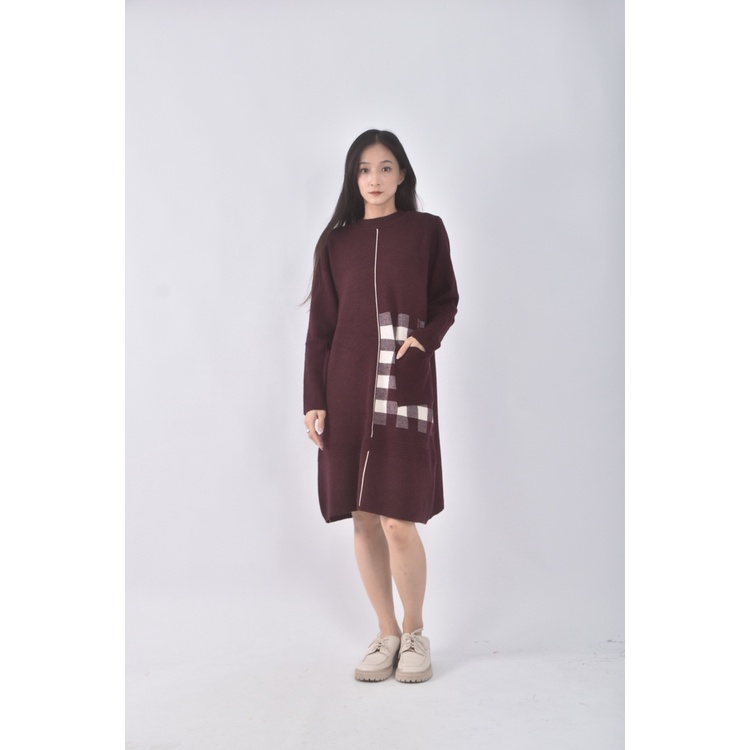 (L) 格紋紅色洋裝二手衣, , large