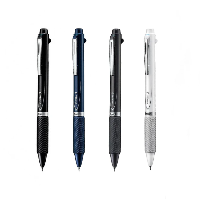 【 Pentel 飛龍 】極速三色筆 ENERGEL 黑+紅+藍 0.5mm /支 XBLC35   -  多款可選, , large