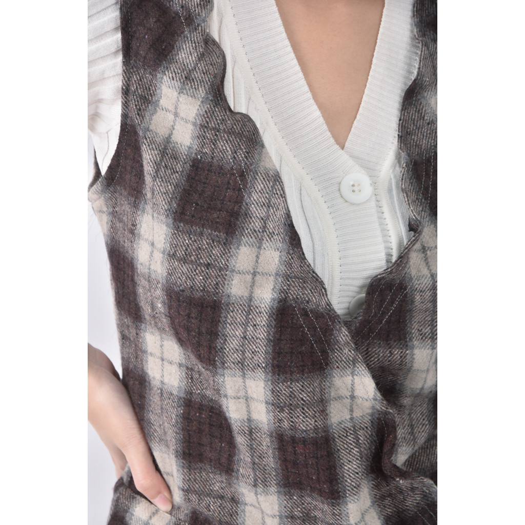 (L) 棉質綁帶棕色長裙二手衣, , large