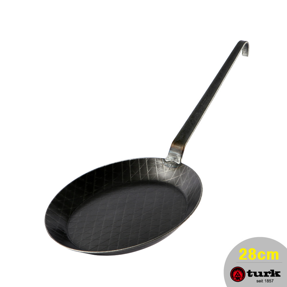 【德國turk土克鐵鍋】熱鍛斜紋 長柄平底鍋28cm 鐵鍋65228