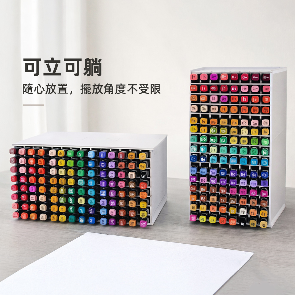 【上手家居】馬克筆筆架-72孔-白色(馬克筆收納架/筆筒/斜插式筆筒/文具收納/桌上收納), , large