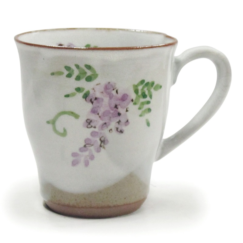 [豐名日本餐具] 3.0"馬克杯 紫花 手造 / C03MG0-92, , large