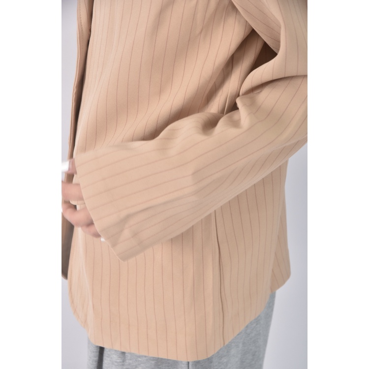 (S) meier q西裝直線條黃色外套二手衣, , large