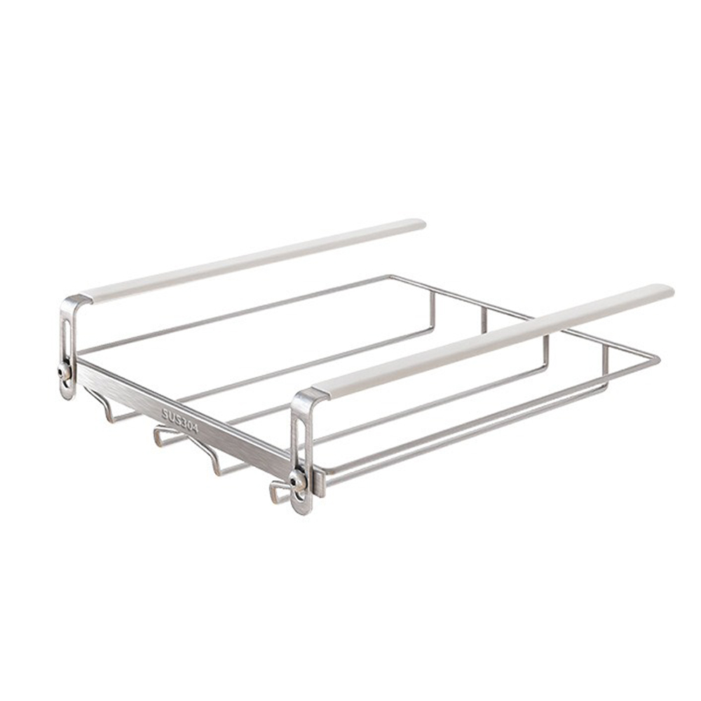 Nail-free 304 stainless steel wine glass hanger hanging cup rack