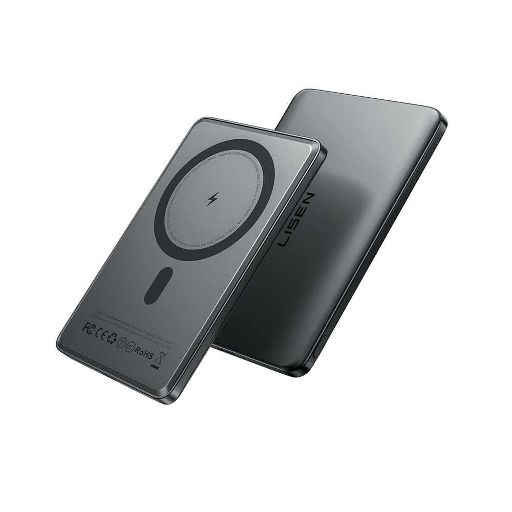 【LISEN】5000mAh P601 Ultra-SLIM Power Bank Magnetic Wireless Charging(Gray)2E421, , large
