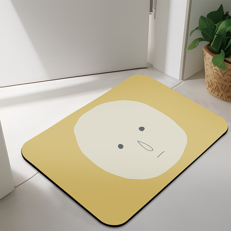 【怪獸】日竹門 30秒瞬吸 軟式珪藻土吸水地墊 躺平系列 (58x38cm) -沉思黃, , large
