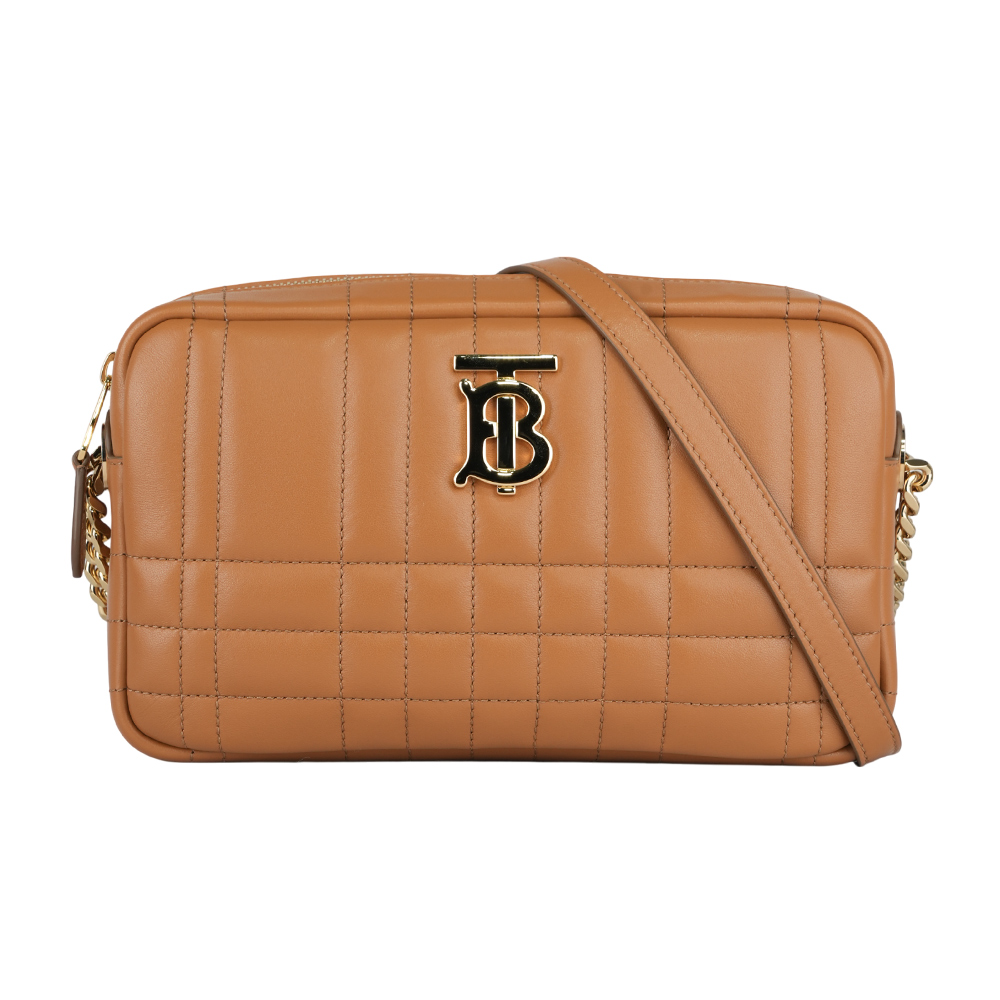 BURBERRY Lola 縫線小羊皮小款相機包/楓葉棕, , large
