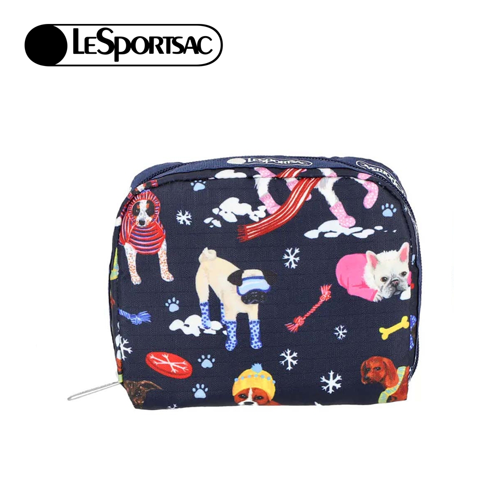 |快速出貨|Lesportsac Square Cosmetic 立體方形化妝包/ 雪國汪星人, , large
