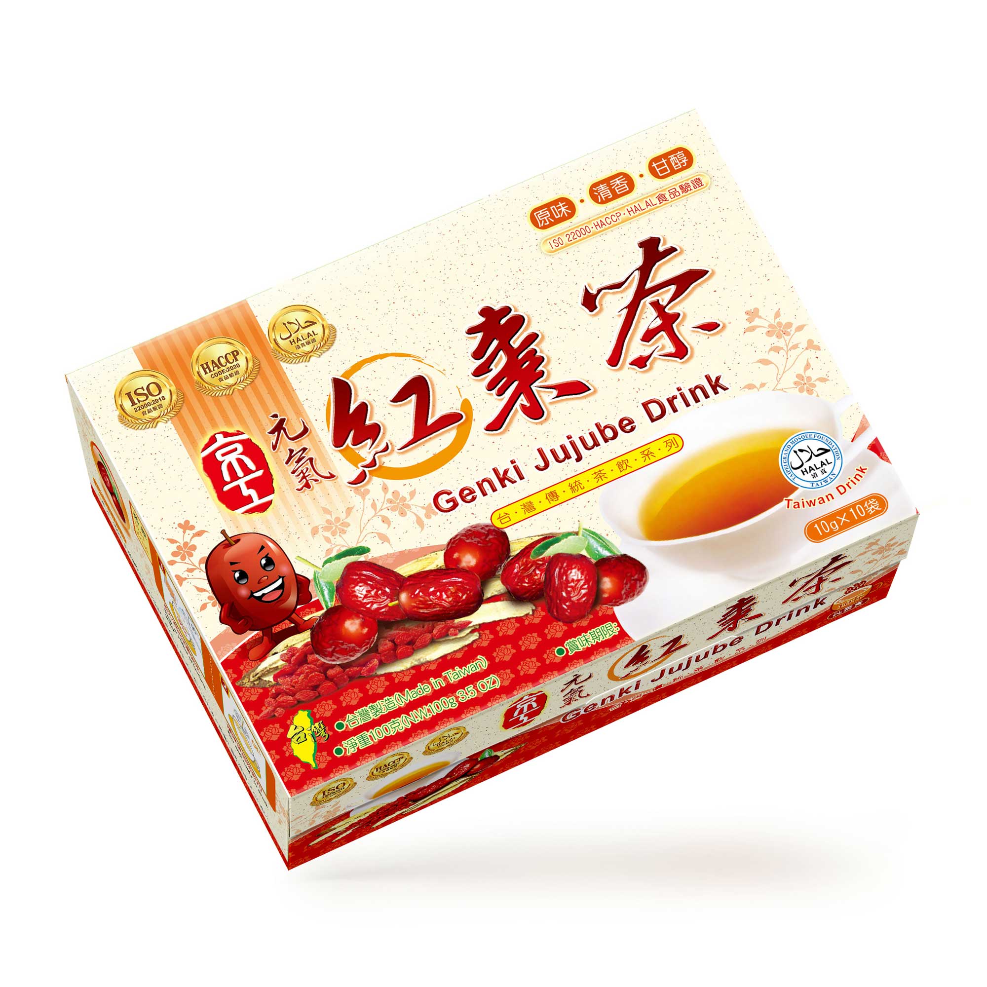 【京工】 元氣紅棗茶 10 g*10包/盒 即沖即飲 常温 素食, , large