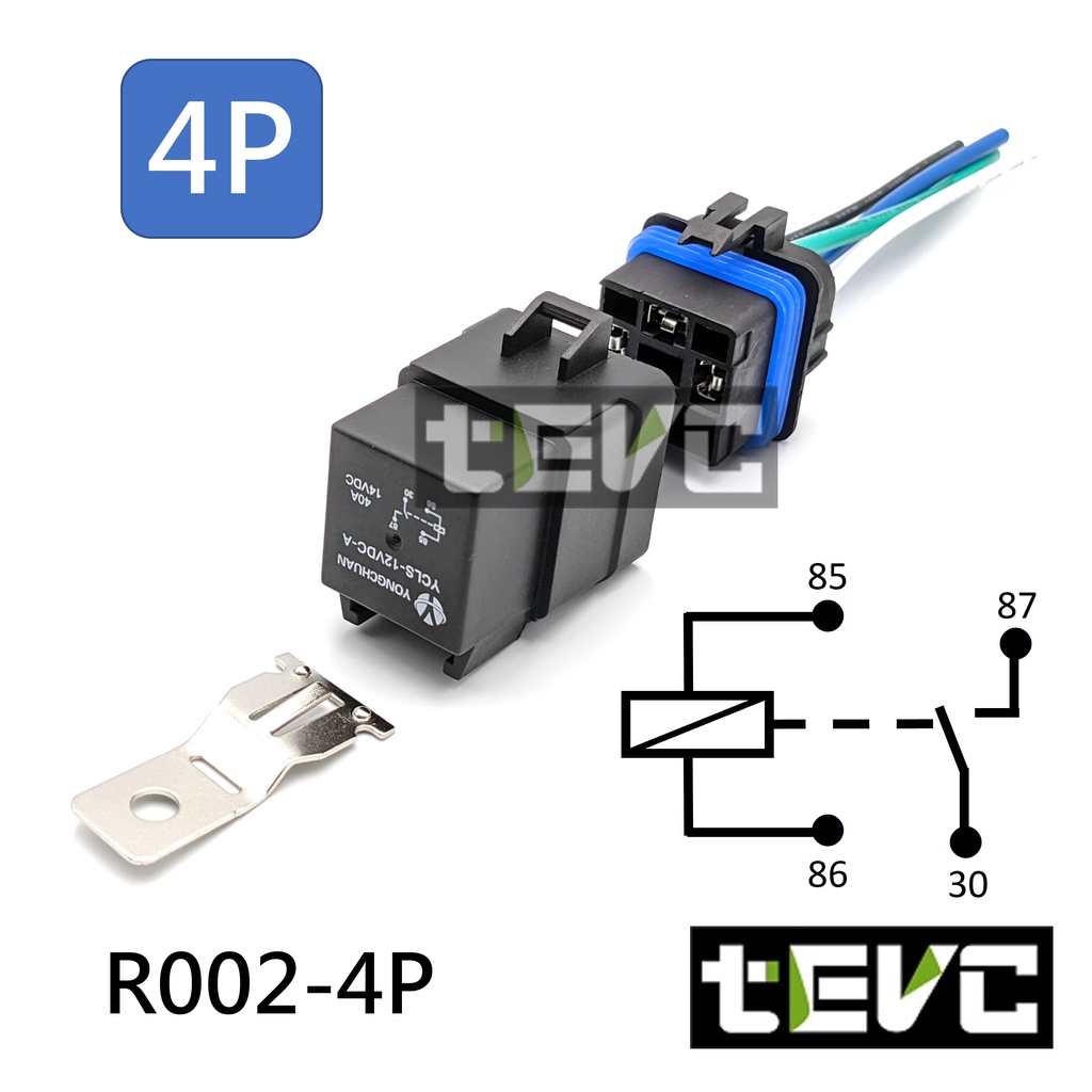 《tevc》R002 防水繼電器  DC12V  單路 常開常閉 4P, , large