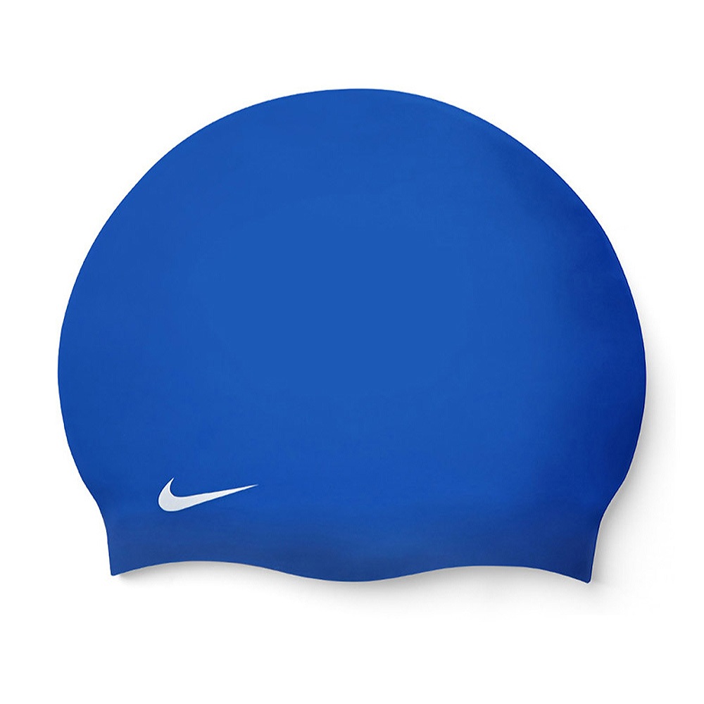 NIKE 成人矽膠泳帽 比賽 競賽 訓練 游泳 運動 簡約 素色 通用尺寸 低過敏 彈性 舒適 矽膠 貼合 耐用 黑 藍, 黑, large