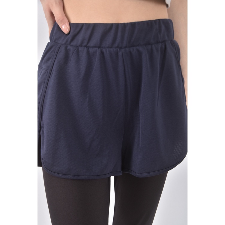 (S) 衣芙高腰運動假兩件藍色長褲二手衣, , large