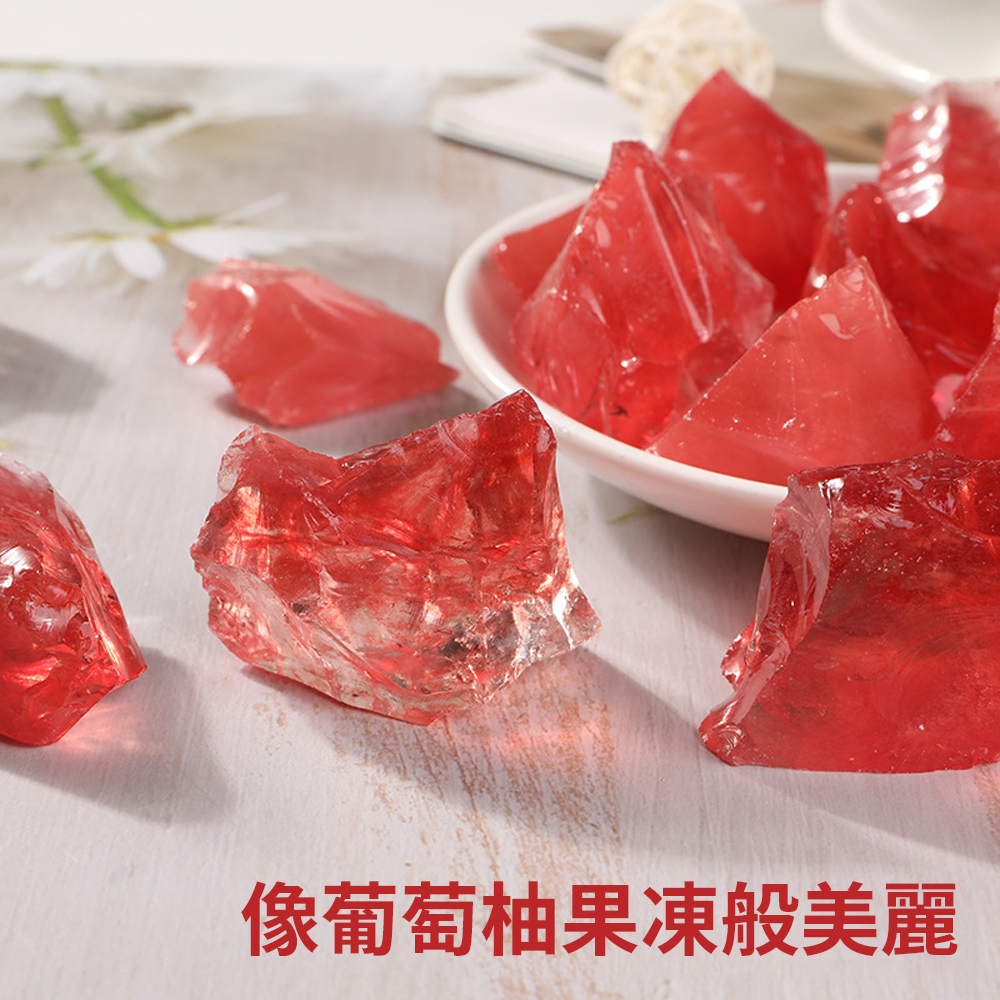 招財納福【紅水晶】紅豔美麗 晶瑩剔透 熔煉製作 有著閃閃動人的漂亮 聚財 增添福氣 創造好人氣 可當擴香石 居家擺飾, , large