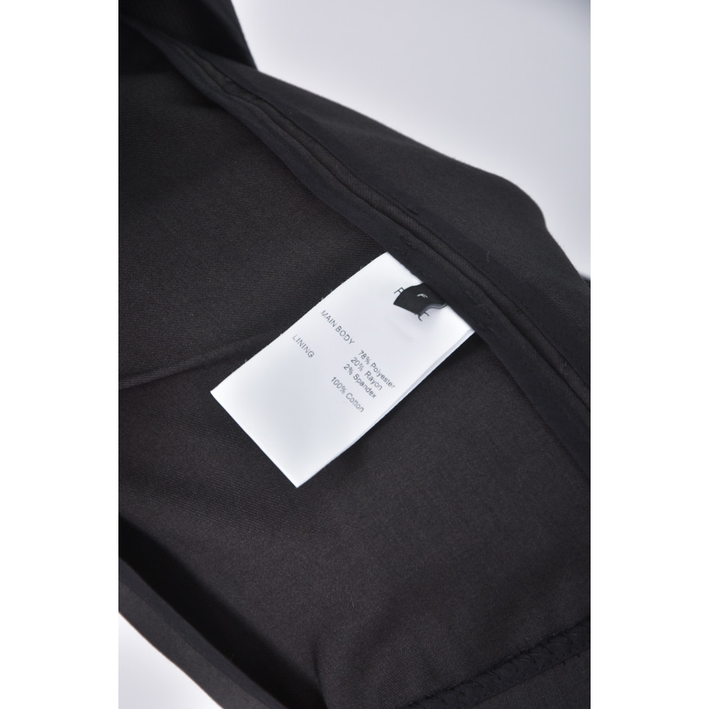 (L) 西裝棉質翻領排扣黑色綁帶外套二手衣, , large