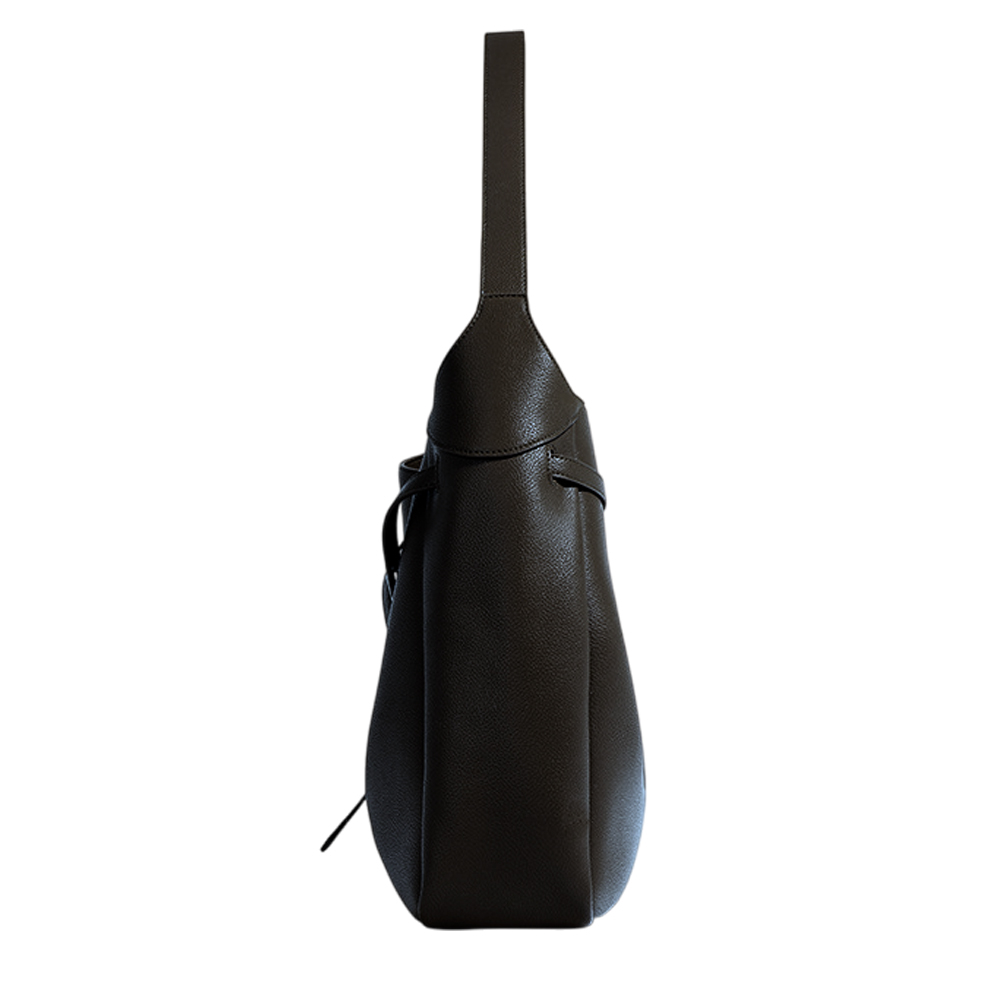 【ZENDAR】限量1折 頂級小牛皮肩背包 汀娜系列 全新專櫃展示品(黑色), , large